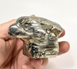 3.74" POLISHED PYRITE EAGLE Bust Carving Huanzala mine, Peru T534
