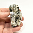2.91" POLISHED PYRITE EAGLE Bust Carving Huanzala mine, Peru T531