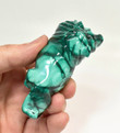 3.18" Beautiful POLISHED MALACHITE LION Animal Carving - Congo CM122