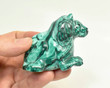 2.55" Beautiful POLISHED MALACHITE LION Animal Carving - Congo CM129