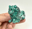 2.55" Beautiful POLISHED MALACHITE LION Animal Carving - Congo CM129