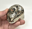 2.91" Polished PYRITE SKULL CARVING Huanzala mine, Peru T538