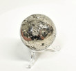 1.81" Polished PYRITE SPHERE With Stand Huanzala mine, Peru T551