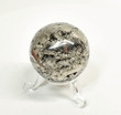 1.77" Polished PYRITE SPHERE With Stand Huanzala mine, Peru T550