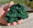 3.34" Shimmering Chatoyant Fibrous MALACHITE Mindingi Mine, Congo Q424