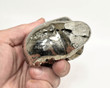 3.03" Polished PYRITE SKULL CARVING Huanzala mine, Peru T540