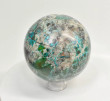 4.44" Polished QUARTZ CHRYSOCOLLA MALACHITE Sphere With Stand Peru T555