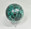 3.14" Polished QUARTZ CHRYSOCOLLA MALACHITE Sphere With Stand Peru T563
