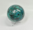 3.14" Polished QUARTZ CHRYSOCOLLA MALACHITE Sphere With Stand Peru T563