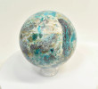 4.29" Polished QUARTZ CHRYSOCOLLA MALACHITE Sphere With Stand Peru T554