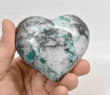 3.03" Polished QUARTZ CHRYSOCOLLA MALACHITE Heart Peru T565