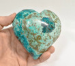 3.81" Polished QUARTZ CHRYSOCOLLA MALACHITE Heart Peru T576