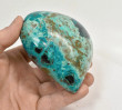 3.81" Polished QUARTZ CHRYSOCOLLA MALACHITE Heart Peru T576