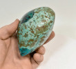 3.81" Polished QUARTZ CHRYSOCOLLA MALACHITE Heart Peru T576