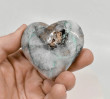 2.55" Polished QUARTZ CHRYSOCOLLA MALACHITE Heart Peru T569
