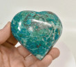 3.11" Polished QUARTZ CHRYSOCOLLA MALACHITE Heart Peru T574