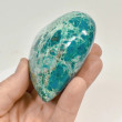 3.11" Polished QUARTZ CHRYSOCOLLA MALACHITE Heart Peru T574
