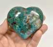 3.07" Polished QUARTZ CHRYSOCOLLA MALACHITE Heart Peru T573