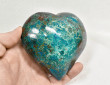 3.89" Polished QUARTZ CHRYSOCOLLA MALACHITE Heart Peru T577