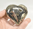 3.03" POLISHED PYRITE HEART Huanzala mine, Peru T605