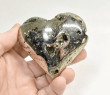 2.99" POLISHED PYRITE HEART Huanzala mine, Peru T608