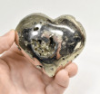2.95" POLISHED PYRITE HEART Huanzala mine, Peru T603
