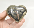 2.95" POLISHED PYRITE HEART Huanzala mine, Peru T612