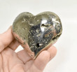 2.95" POLISHED PYRITE HEART Huanzala mine, Peru T612