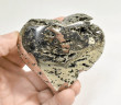 2.91" POLISHED PYRITE HEART Huanzala mine, Peru T604