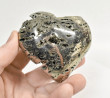2.91" POLISHED PYRITE HEART Huanzala mine, Peru T604