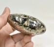 2.79" POLISHED PYRITE HEART Huanzala mine, Peru T616