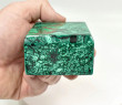 3.03" Polished MALACHITE JEWELRY BOX With Matching Beveled Lid- Congo - CM175