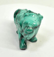 3.03" POLISHED MALACHITE LION Animal Carving Congo - CM184
