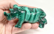 4.05" POLISHED MALACHITE RHINO Animal Carving Congo - CM205