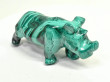 4.05" POLISHED MALACHITE RHINO Animal Carving Congo - CM205