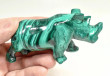 4.05" POLISHED MALACHITE RHINO Animal Carving Congo - CM205