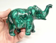 5.03" POLISHED MALACHITE ELEPHANT Animal Carving Congo - CM198