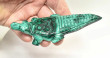 4.60" POLISHED MALACHITE CROCODILE Animal Carving Congo - CM196