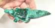 4.60" POLISHED MALACHITE CROCODILE Animal Carving Congo - CM196