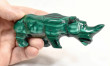 4.52" POLISHED MALACHITE RHINO Animal Carving Congo - CM207