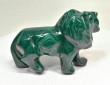 3.70" POLISHED MALACHITE LION Animal Carving Congo - CM204