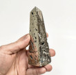 4.92" Polished PYRITE CRYSTAL OBELISK Tower Huanzala mine, Peru T666