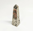 4.92" Polished PYRITE CRYSTAL OBELISK Tower Huanzala mine, Peru T666