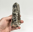 5.19" Polished PYRITE CRYSTAL OBELISK Tower Huanzala mine, Peru T659