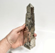 8.54" Polished PYRITE CRYSTAL OBELISK Tower Huanzala mine, Peru T662