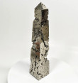 8.54" Polished PYRITE CRYSTAL OBELISK Tower Huanzala mine, Peru T662