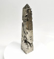 8.54" Polished PYRITE CRYSTAL OBELISK Tower Huanzala mine, Peru T662
