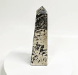 7.08" Polished PYRITE CRYSTAL OBELISK Tower Huanzala mine, Peru T664