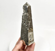 6.18" Polished PYRITE CRYSTAL OBELISK Tower Huanzala mine, Peru T651