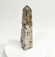 8.46" Polished PYRITE CRYSTAL OBELISK Tower Huanzala mine, Peru T663
